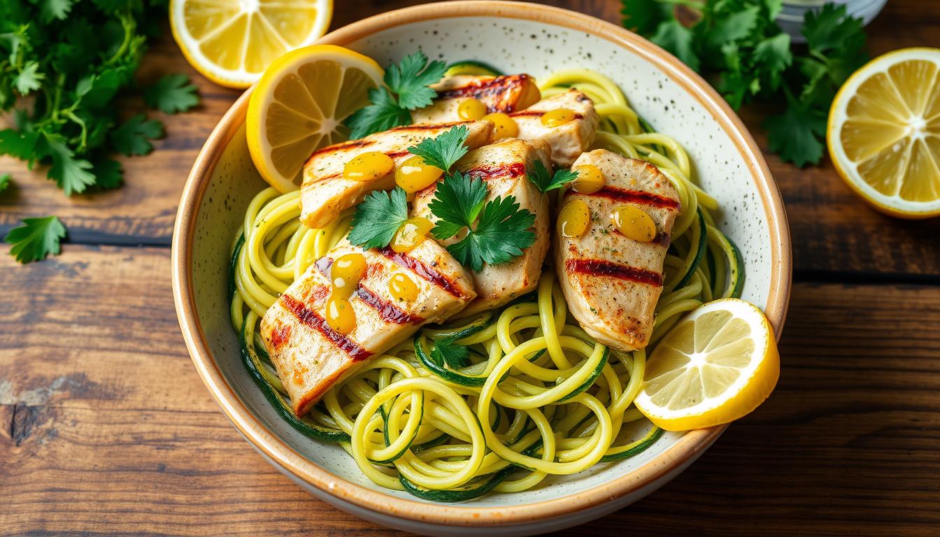 Delicious Lemon Garlic Chicken Zoodles Recipe