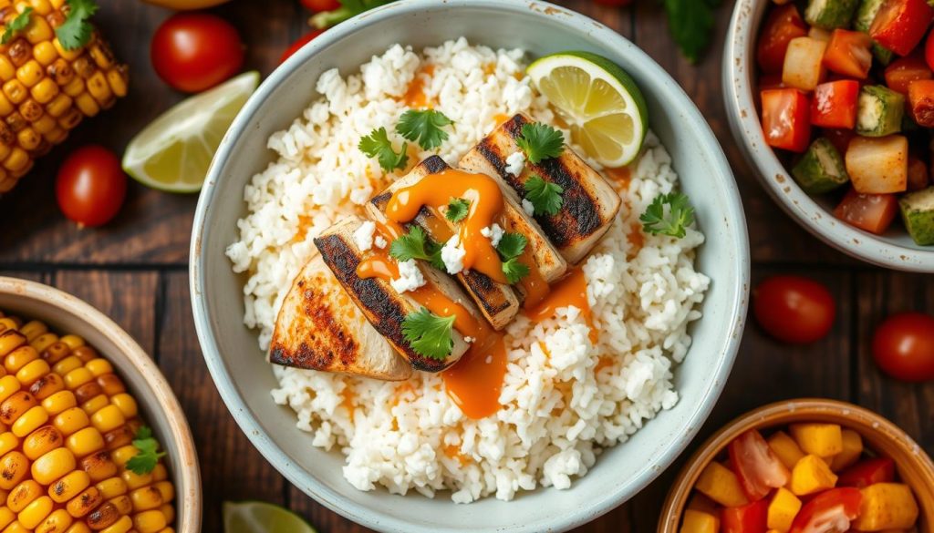 Street Corn Chicken Rice Bowl