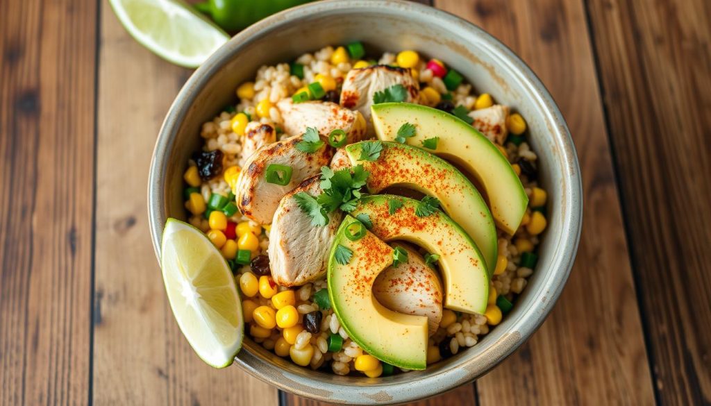 Street Corn Chicken Rice Bowl