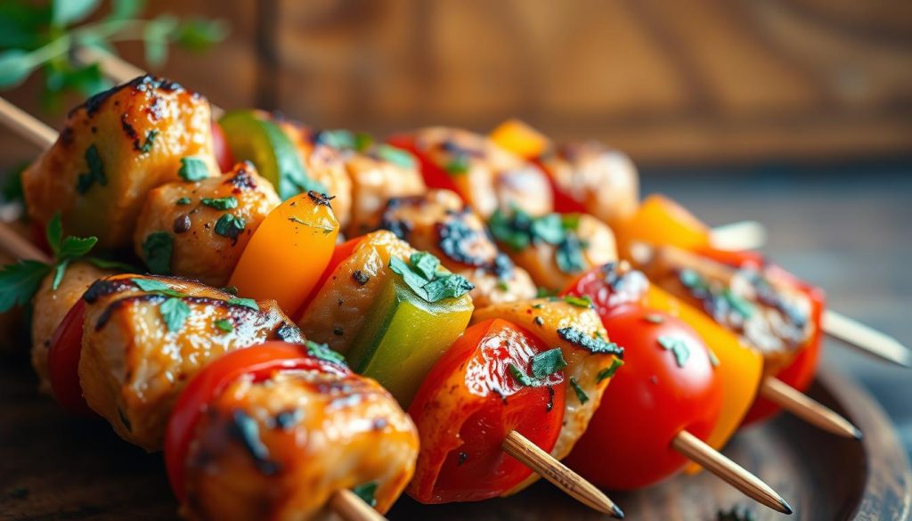 garlic herb chicken kabobs