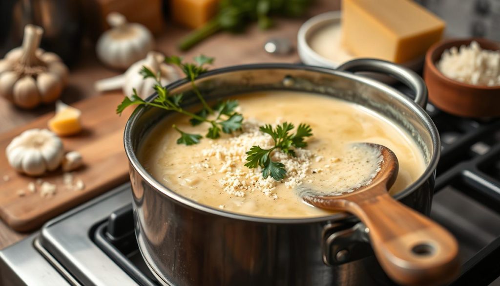 Creamy Parmesan Sauce Preparation